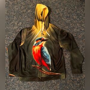 Green Kingfisher bird hoodie